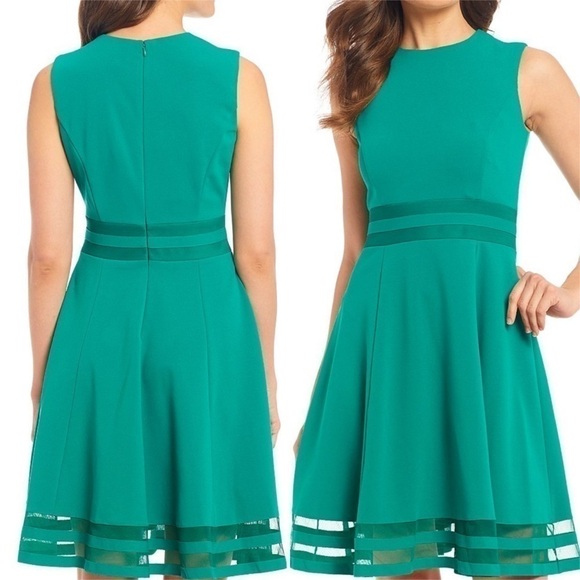 Calvin Klein Meadow Green Size 16 A-Line Dress - Picture 2 of 2